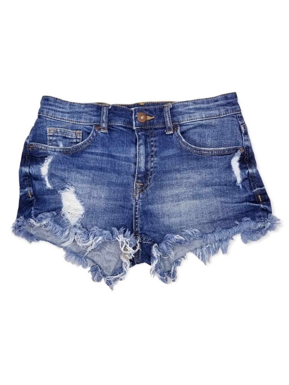 H&M Distressed Denim Shorts‎ Women's Size Eur 32 US 2